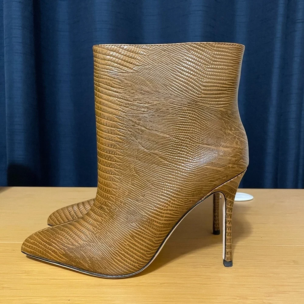 L'AGENCE Mariette Embossed Leather Booties